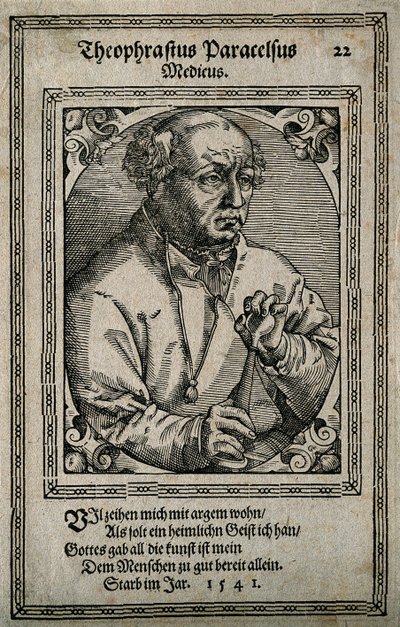 Filipus Theophrastus Aureolus Bombastus von Hohenheim Paracelsus, 1587. autorstwa Tobias Stimmer