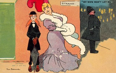 Moja żona nie pozwoli mi (chromolitho) autorstwa Tom Browne