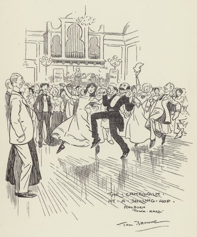 Spacer po ciastkach w szyling hop, Holborn Town Hall autorstwa Tom Browne