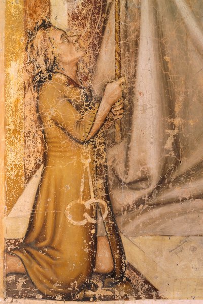 Wizerunek darczyńców, fragment ze św. Romualda, Tommaso da Modena (1326-1379), fresk, kościół San Nicolo, Treviso autorstwa Tomaso da (late 15th century) Modena