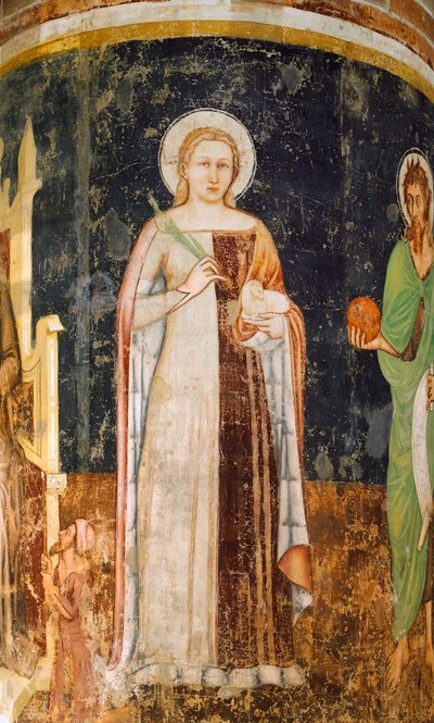 Św. Agnieszka Tommaso da Modena (1326-1379), fresk, kościół San Nicolo, Treviso autorstwa Tomaso da (late 15th century) Modena