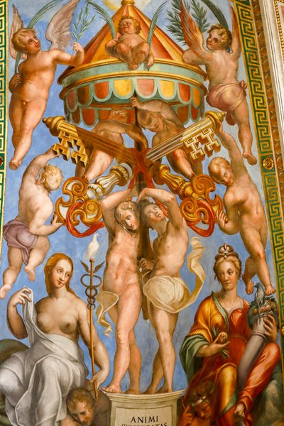 sufit Sali Konstantyna, detal. 1585 (fresk) autorstwa Tommaso Laureti