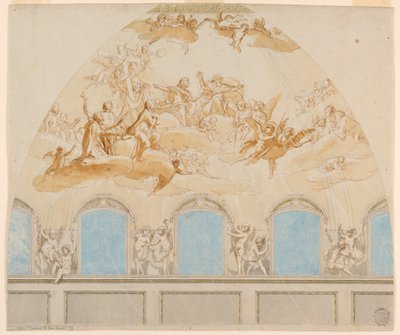 Projekt fresku w kopule katedry w Citta di Castello autorstwa Tommaso Maria Conca