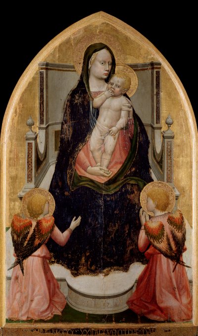 Tryptyk San Giovenale: Dziewica z Dzieciątkiem, Panel środkowy - ołtarz autorstwa Tommaso Masaccio