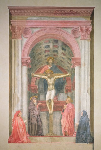 Trójca, 1427-28 (po renowacji) (szczegół) autorstwa Tommaso Masaccio