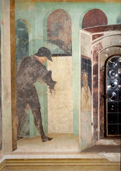 Życie Jana Chrzciciela: strażnik - Fresco autorstwa Tommaso Masolino da Panicale