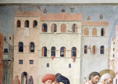 Św. Piotr Uzdrowienie kaleki i podniesienie Tabithy Szczegół architektury tła, fresk z ok. 1427 patrz także 57195 autorstwa Tommaso Masolino da Panicale