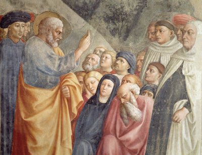 Św. Piotr Głoszenie w Jerozolimie fragment z 63197 c.1427 fresk autorstwa Tommaso Masolino da Panicale