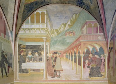 Uczta Heroda, z cyklu życia św. Jana Chrzciciela autorstwa Tommaso Masolino da Panicale