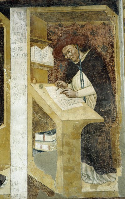 Kardynał Hugues de Provence - Najstarszy znany portret postaci noszącej lorgnony autorstwa Tommaso da Modena Barisino or Rabisino