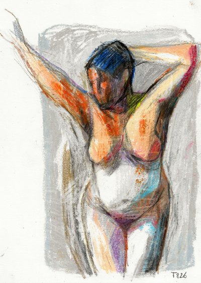 Wyrazisty akt kobiecy autorstwa Tore Bahnson