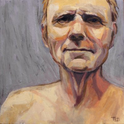 Portret zamyślonego mężczyzny autorstwa Tore Bahnson