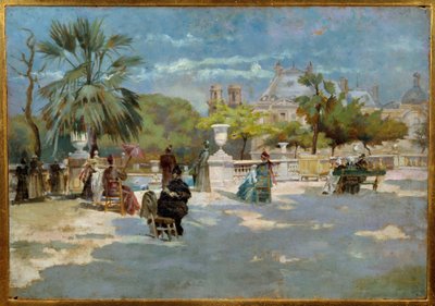 Krajobraz obrazu Midi autorstwa Torello Ancillottiego (1843-1899) XIX-wieczne Muzeum Sztuki Nowoczesnej we Florencji autorstwa Torello Ancillotti