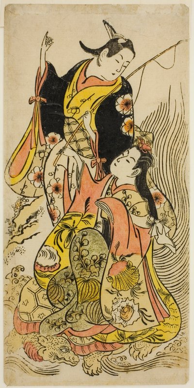 Nowoczesna wersja Urashima Taro autorstwa Torii Kiyomasu II
