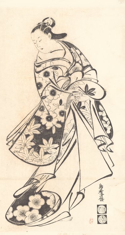 Dzięki uprzejmości ok. 1712 r., ok. 1712 r. 1712. autorstwa Torii Kiyomasu I