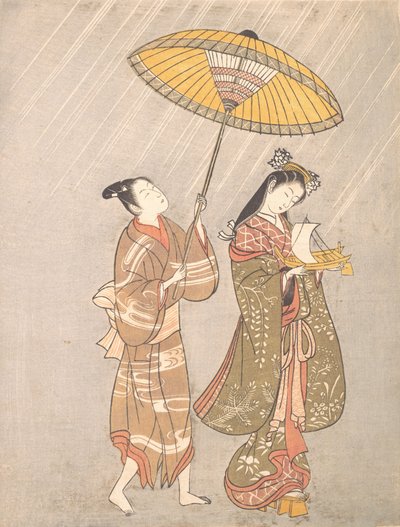 Komachi modlący się o deszcz, ca. 1765.. autorstwa Torii Kiyomitsu.