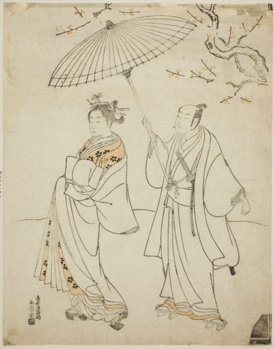 Aktorzy Ichikawa Komazo I (L) i Nakamura Matsue I (R) autorstwa Torii Kiyomitsu I