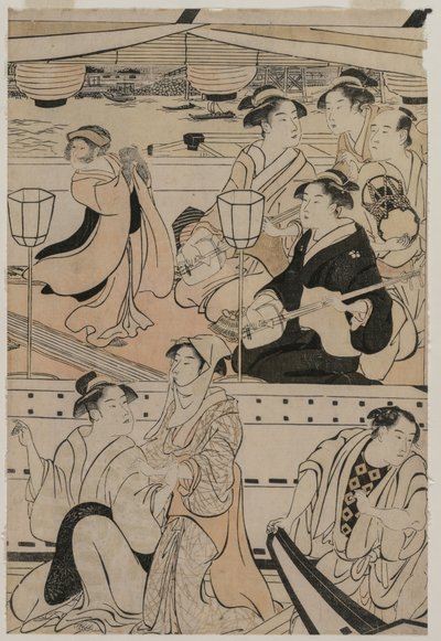 Impreza na rzece Sumida, 1789. autorstwa Torii Kiyonaga