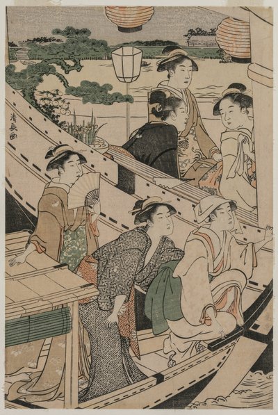 Impreza na rzece Sumida, 1789. autorstwa Torii Kiyonaga