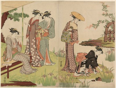 Nad stawem Iris autorstwa Torii Kiyonaga
