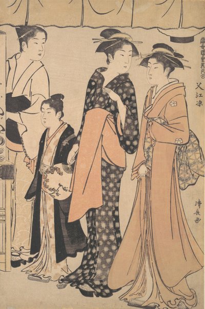 Ochłodzenie w Nakazu, 1782. autorstwa Torii Kiyonaga