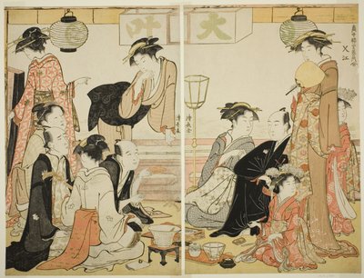 Animatorzy Nakazu, z serii „Kolekcja współczesnych piękności dzielnic przyjemności (Tosei yuri bijin awase)” autorstwa Torii Kiyonaga