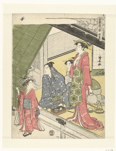 Nowy Yoshiwara Shin Yoshiwara (tytuł na obiekcie) Dziesięć scen letnich we wschodniej stolicy (tytuł serii) Azuma natsu jukkei (tytuł serii na obiekcie) autorstwa Torii Kiyonaga