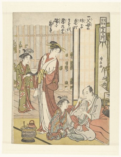 Szósta wskazówka Onna imagawa, drogocenne wskazówki dla młodych dziewcząt (tytuł serii) Jijo hokun, Onna imagawa (tytuł serii) autorstwa Torii Kiyonaga