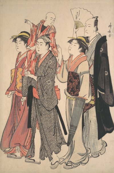 Ichikawa Danjuro V i jego rodzina, 1782. autorstwa Torii Kiyonaga