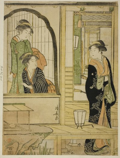 Parodia P Rinshitsu Tokoro Ruri Idea d Ushiwakamaru autorstwa Torii Kiyonaga