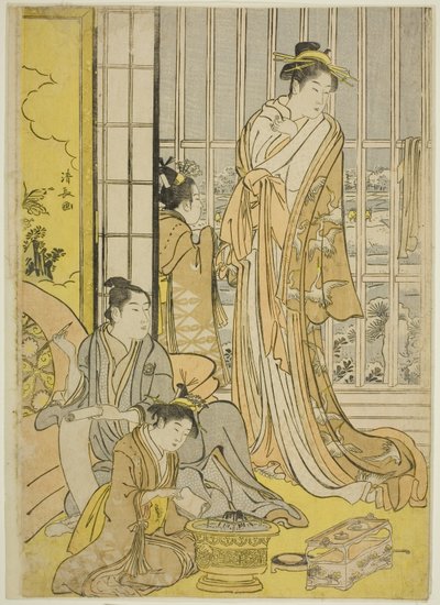 Śnieżny poranek w dzielnicach przyjemności (Seiro yuki no ashita) autorstwa Torii Kiyonaga