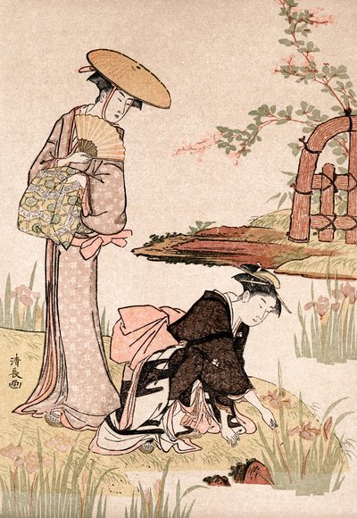 Ogród Irysa, c1775-1815. autorstwa Torii Kiyonaga