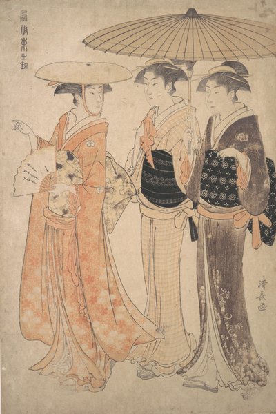 Promenada. autorstwa Torii Kiyonaga