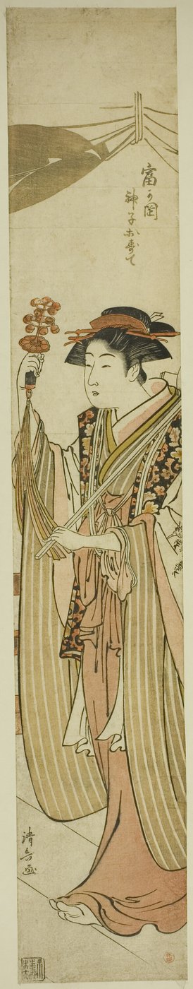 Sh Rene Maita wyrzucić Tomigaoka Sh Rene (wyrzucić kapłankę Tomigaoka) autorstwa Torii Kiyonaga