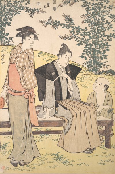 Machając koniczyną krzewów w Hogirze, 1785. autorstwa Torii Kiyonaga