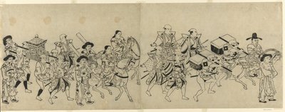 Przybycie ambasady koreańskiej do Edo autorstwa Torii Kiyonobu I
