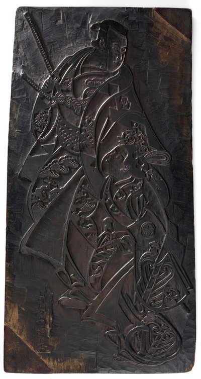 Projekt dwóch postaci, mężczyzny i dziewczynki, okres Edo, ok.1685-1729. autorstwa Torii Kiyonobu I