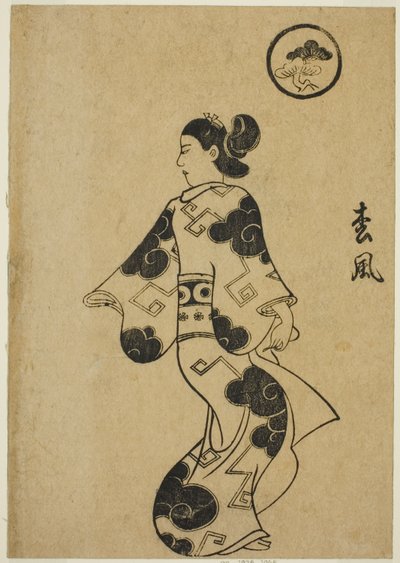 Matsukaze, z „A part m of school r hand s (książka z obrazkami Keisei)” autorstwa Torii Kiyonobu I