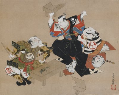 Łza c i rs Ichikawa Dan Juro Kiedy byłem przodkiem, myślałem, że Ogawa Mae Kudo Suketsune, co? 1715. autorstwa Torii Kiyonobu I