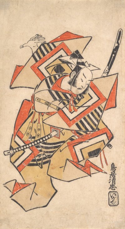 Ichikawa Dan Juro Dobry członek Tee S Sene Poczekaj Ah Moment Na chwilę, co? 1715. autorstwa Torii Kiyotada