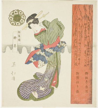 Herbata wierzbowa (Yanagicha), z serii „Seria wierzb (Yanagi bantsuzuki)” autorstwa Totoya Hokkei