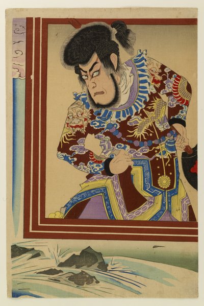Ichikawa Danjuro jako pirat Kezori Kuemon autorstwa Toyohara Kunichika