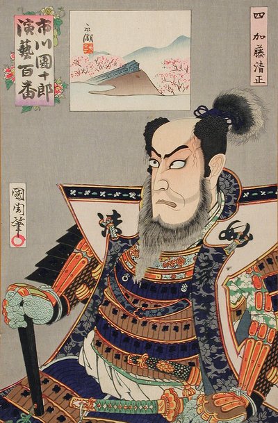 Katō Kiyomasa autorstwa Toyohara Kunichika