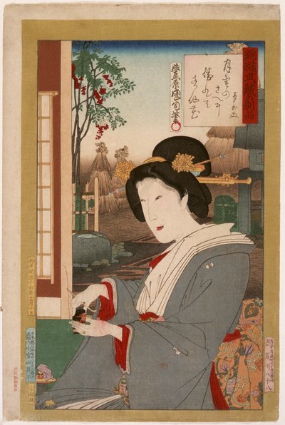Ceremonia herbaciana autorstwa Toyohara Kunichika