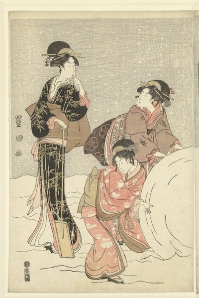 Śnieżna kula autorstwa Toyokuni (II) , Utagawa