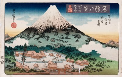 „Pogoda, Enoshima”, z cyklu „Osiem widoków znanych miejsc” autorstwa Toyokuni II