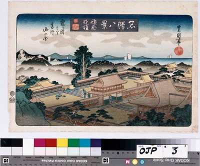„Dzwon Wieczorny, Kamakura”, z cyklu „Osiem widoków znanych miejsc” autorstwa Toyokuni II