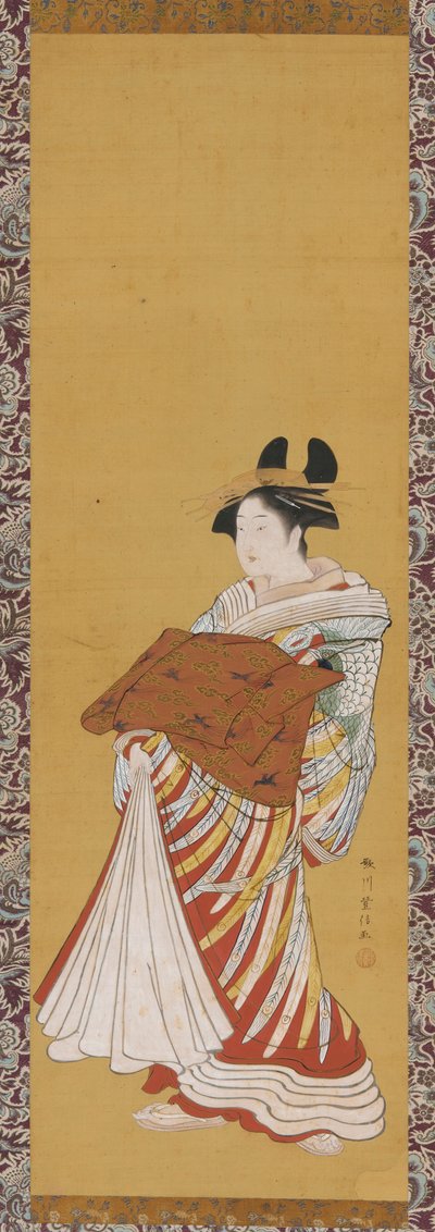 Yudokoro Oto w para autorstwa Toyonobu Utagawa