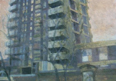 Miejsce do życia 19, 2011 (olej na sklejce) autorstwa Trevor Burgess