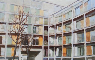 Miejsce do życia 44, 2012 (olej na sklejce) autorstwa Trevor Burgess
